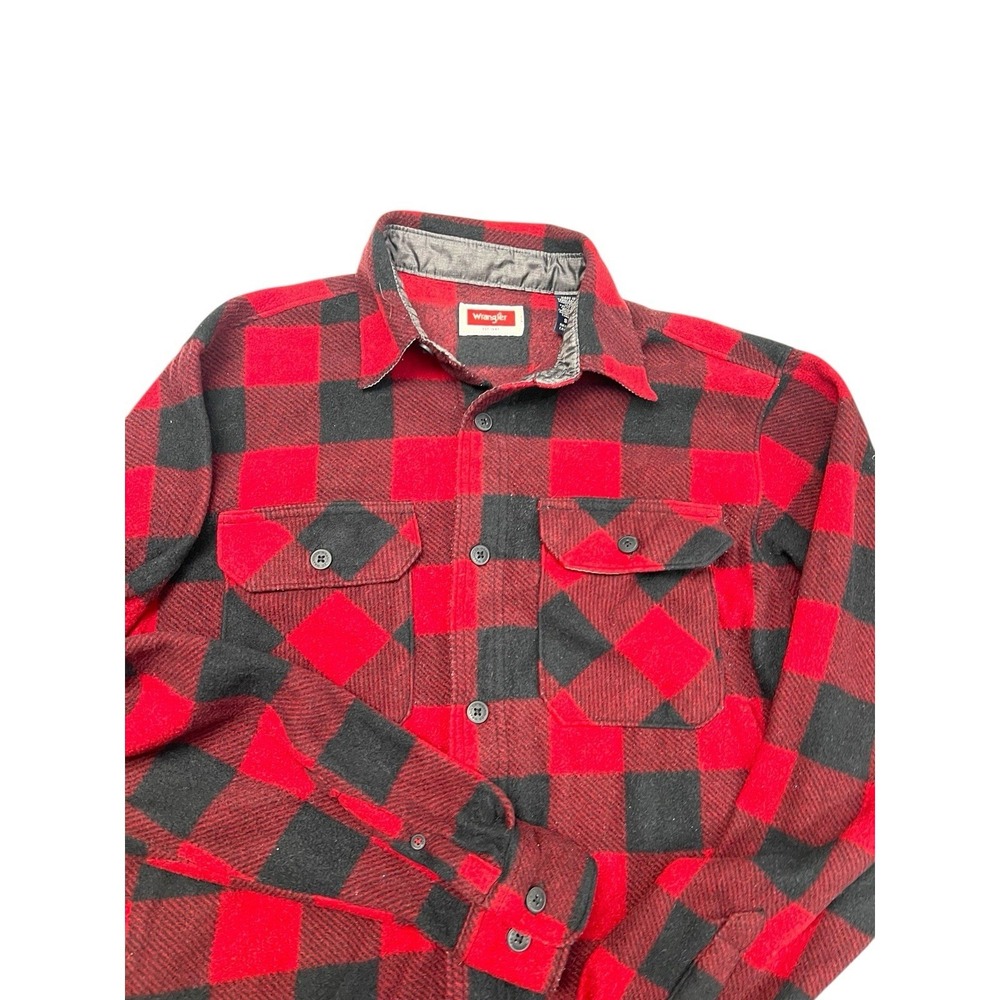 Wrangler Shirt Jacket Mens Small Buffalo Plaid Lined Shacket Outdoor Workwear - Picture 5 of 9
